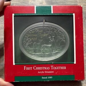 Hallmark 1989 First Christmas Together Acrylic Ornament with Box